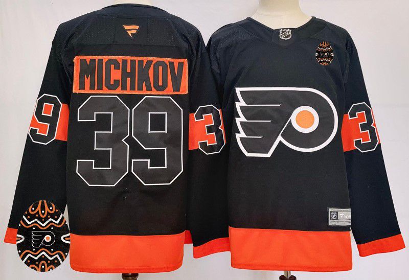 Men Philadelphia Flyers #39 Michkov Black Fanatics 2025 NHL Jersey style 3->philadelphia flyers->NHL Jersey
